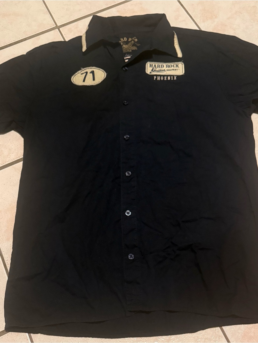 Hard Rock Cafe Phoenix Black Short-Sleeve Button-Up Shirt large Men’s